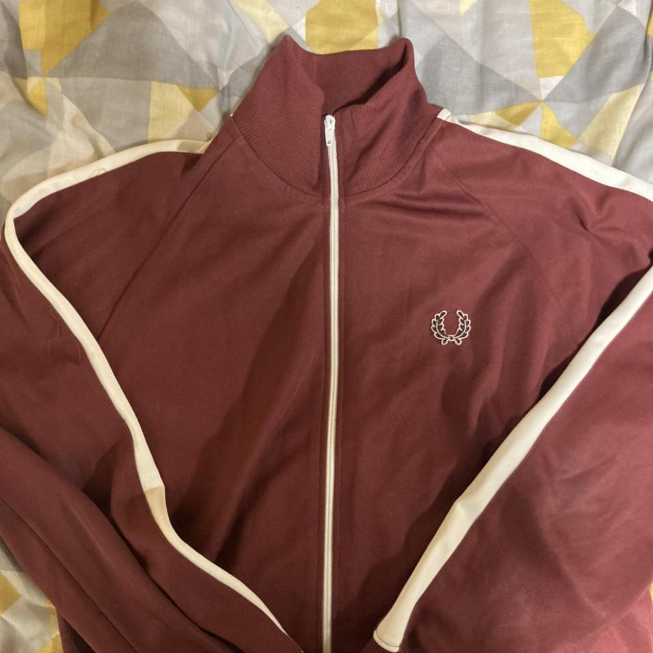 Fred perry track jacket burgundy best sale