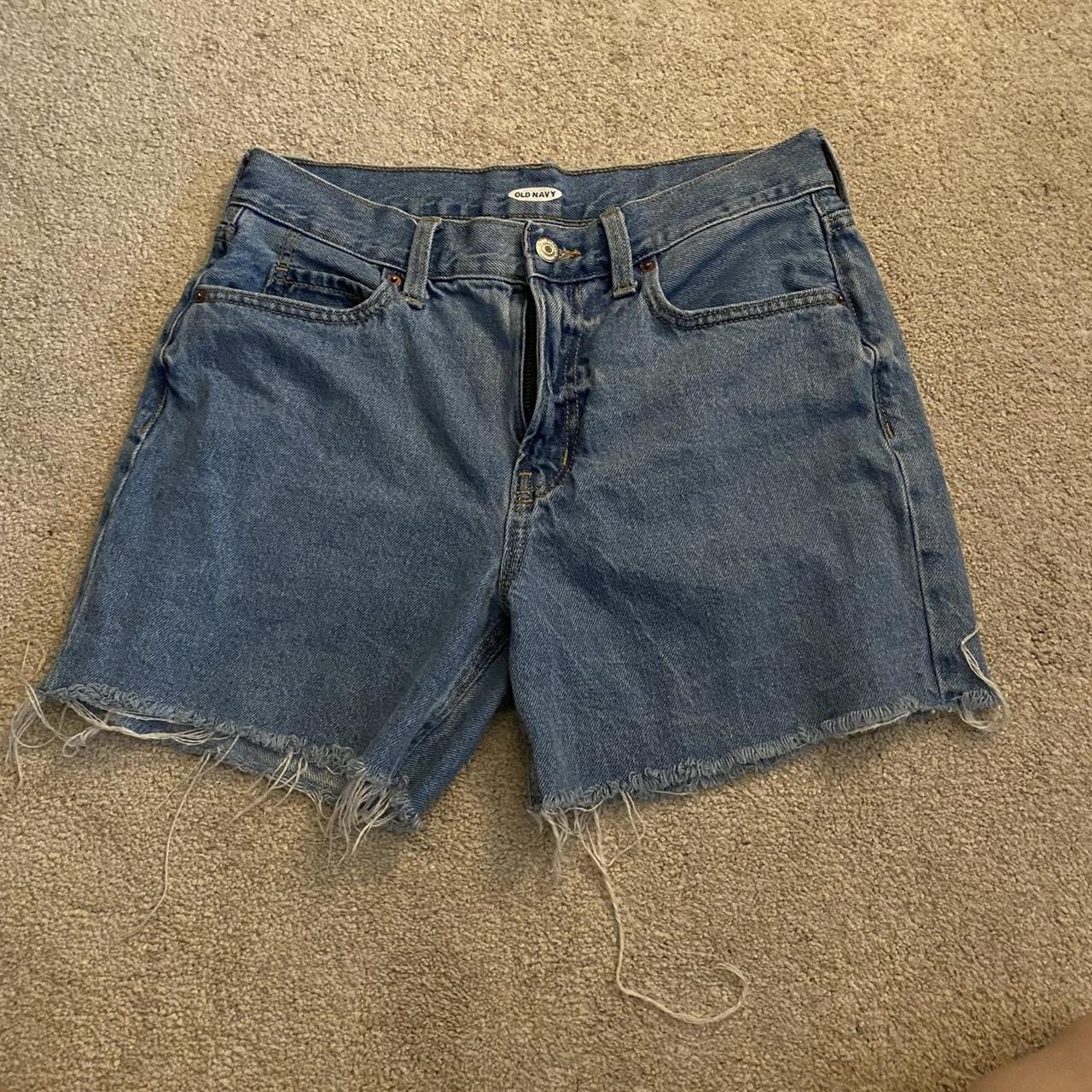 high waisted dad jean shorts medi - Depop