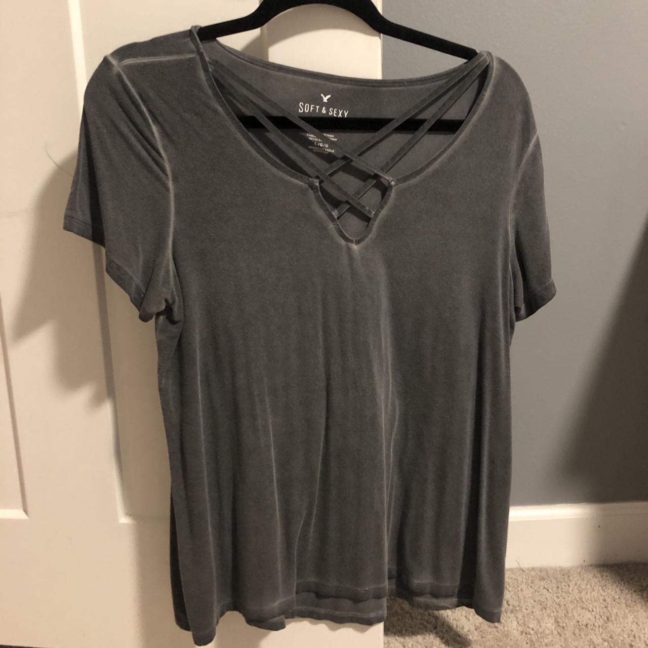 Criss Cross soft & sexy tee american eagle. super... - Depop