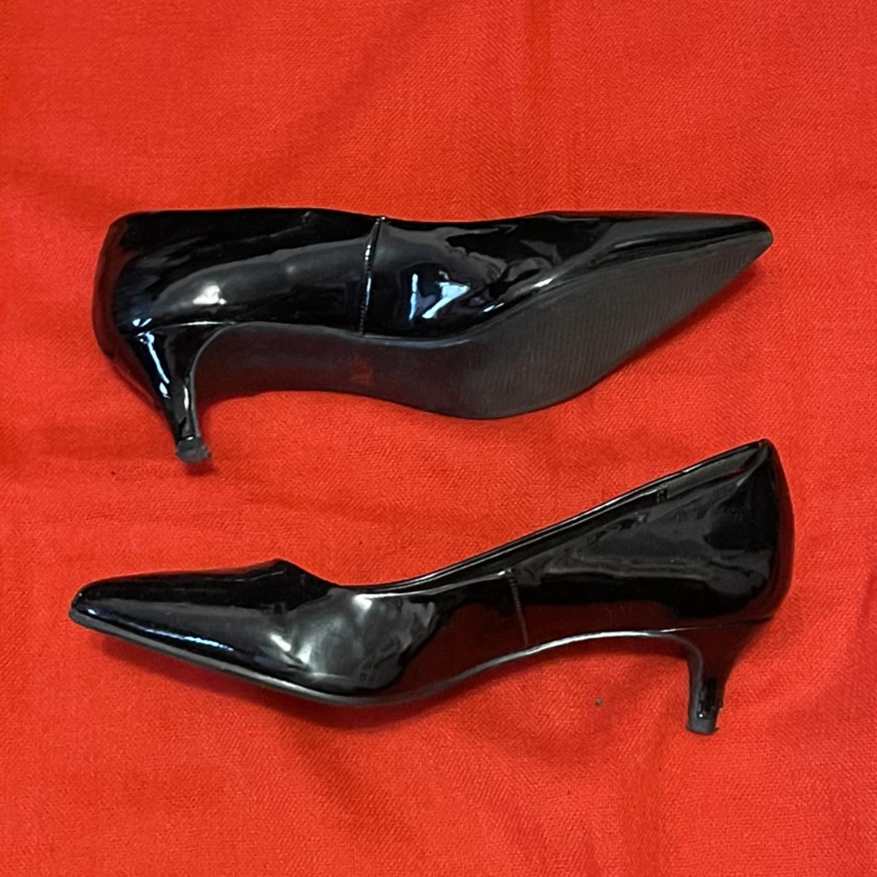 Black patent leather kitten heels... - Depop