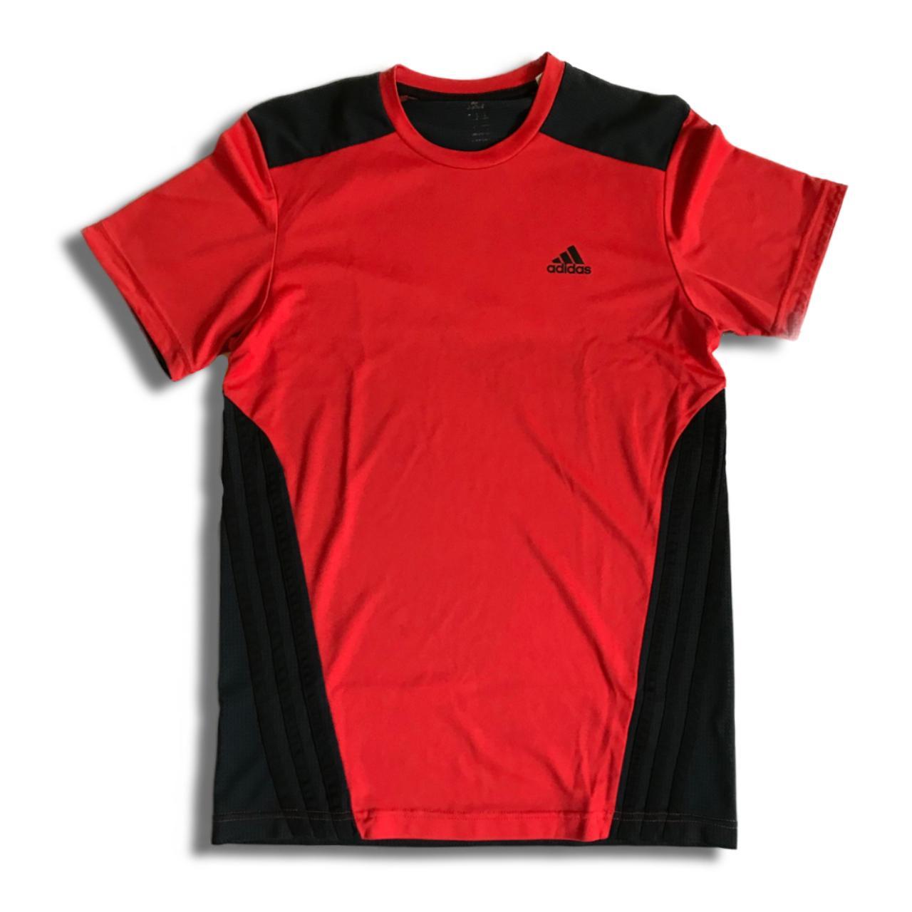 Adidas Men's Red and Black T-shirt | Depop