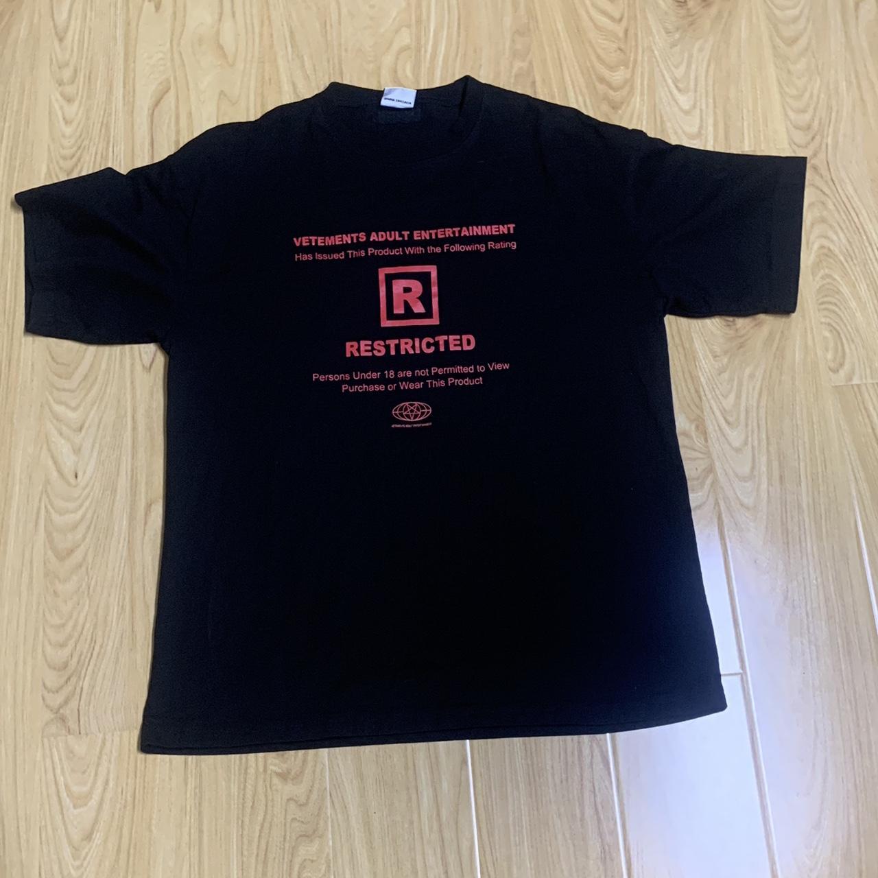 VETEMENTS Adult Entertainment Shirt runs very... - Depop