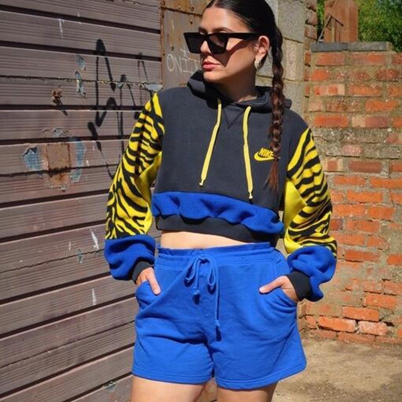 Y2K VINTAGE REWORKED NIKE TIGER PRINT COLOURBLOCK... Depop