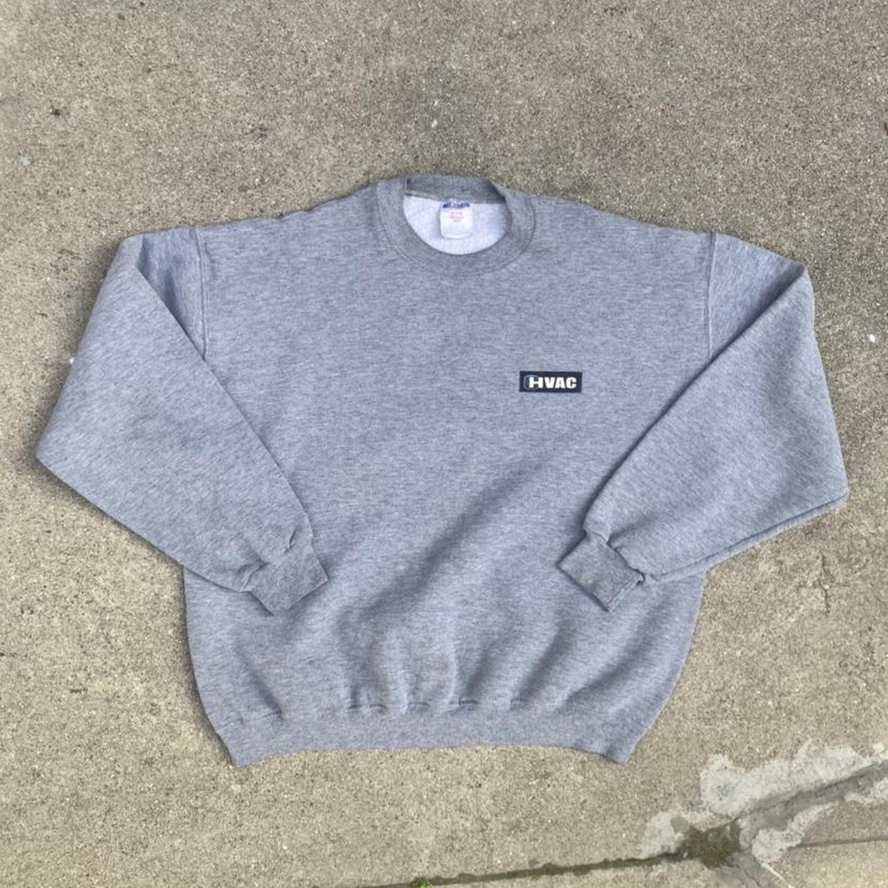 vintage valley hvac spot crewneck. heather grey... - Depop