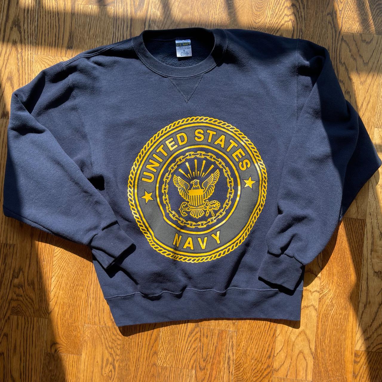 Vintage 90's United States Navy Sweatshirt Authentic... - Depop