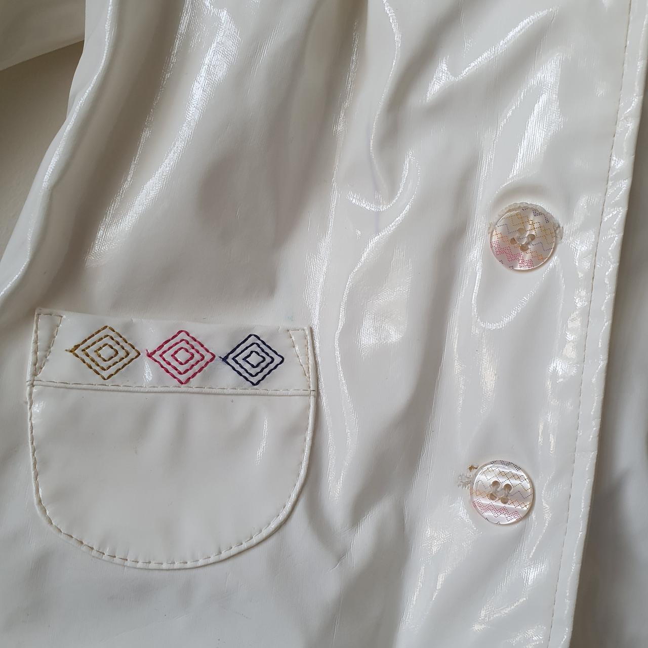 Girls white / cream PVC rain mac with detachable... - Depop