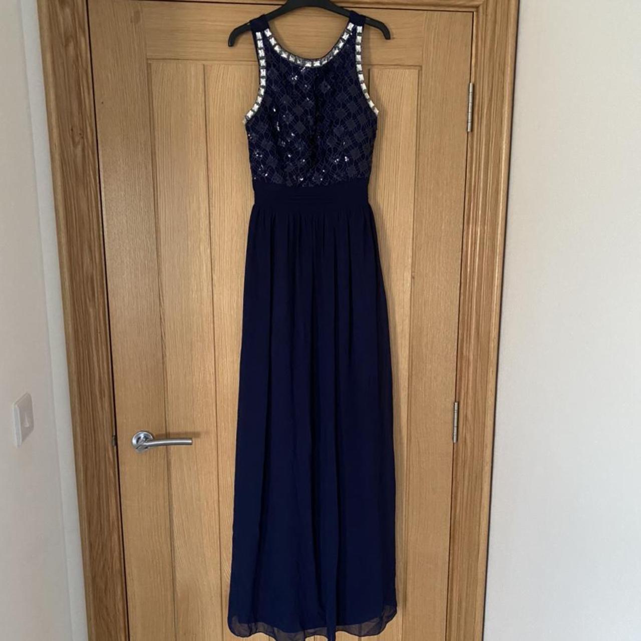 quiz navy embellished maxi dress