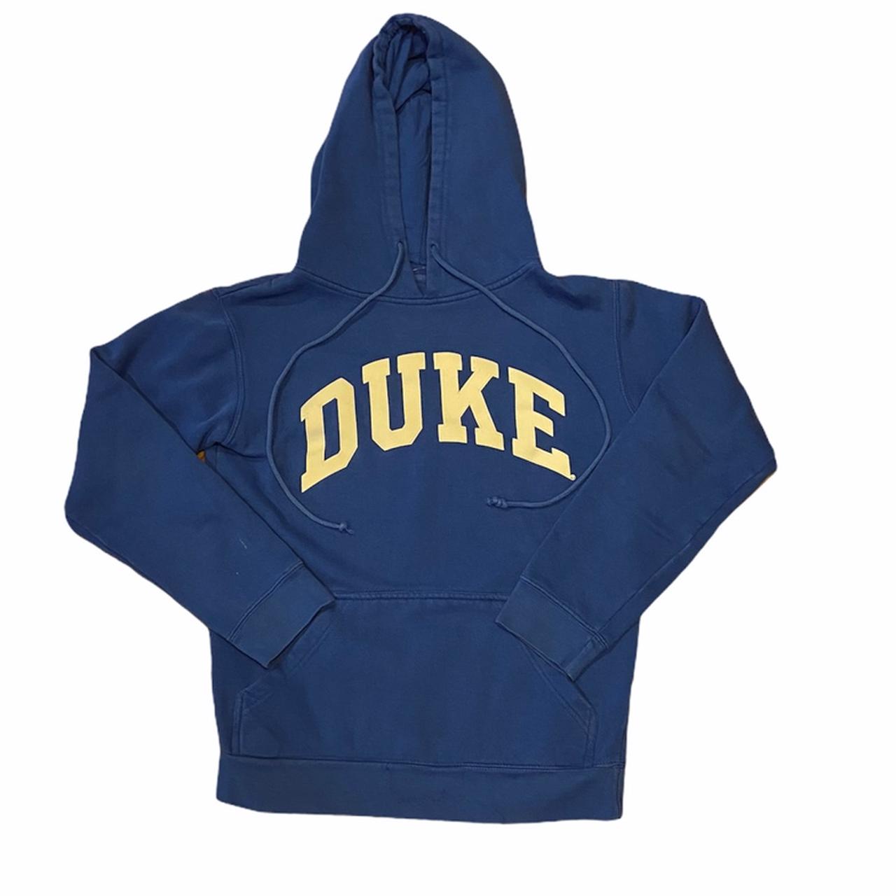 Duke Men's Blue and White Hoodie | Depop