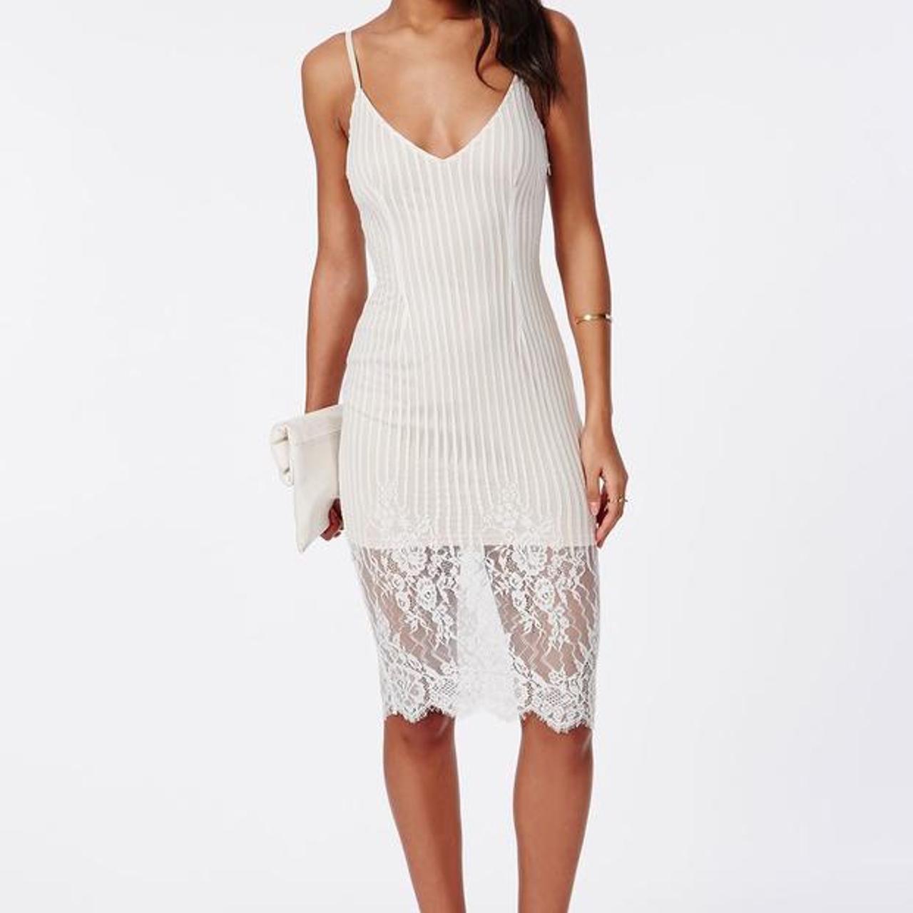 Missguided white cheap lace dress