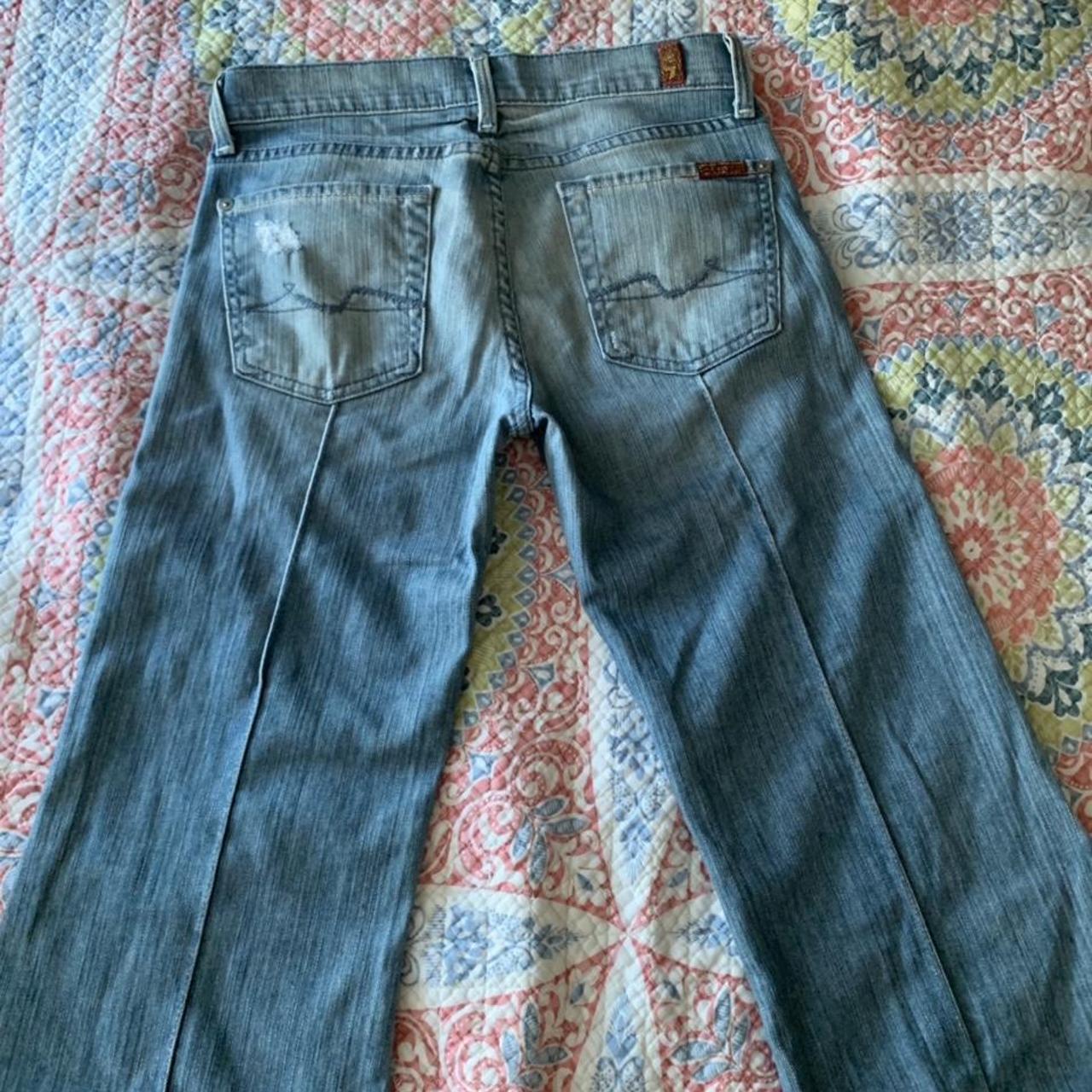 7 for all mankind super flare low rise jeans... - Depop