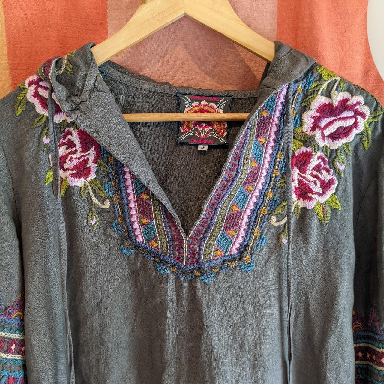 Johnny Was Embroidered Linen Tunic, M hotsell