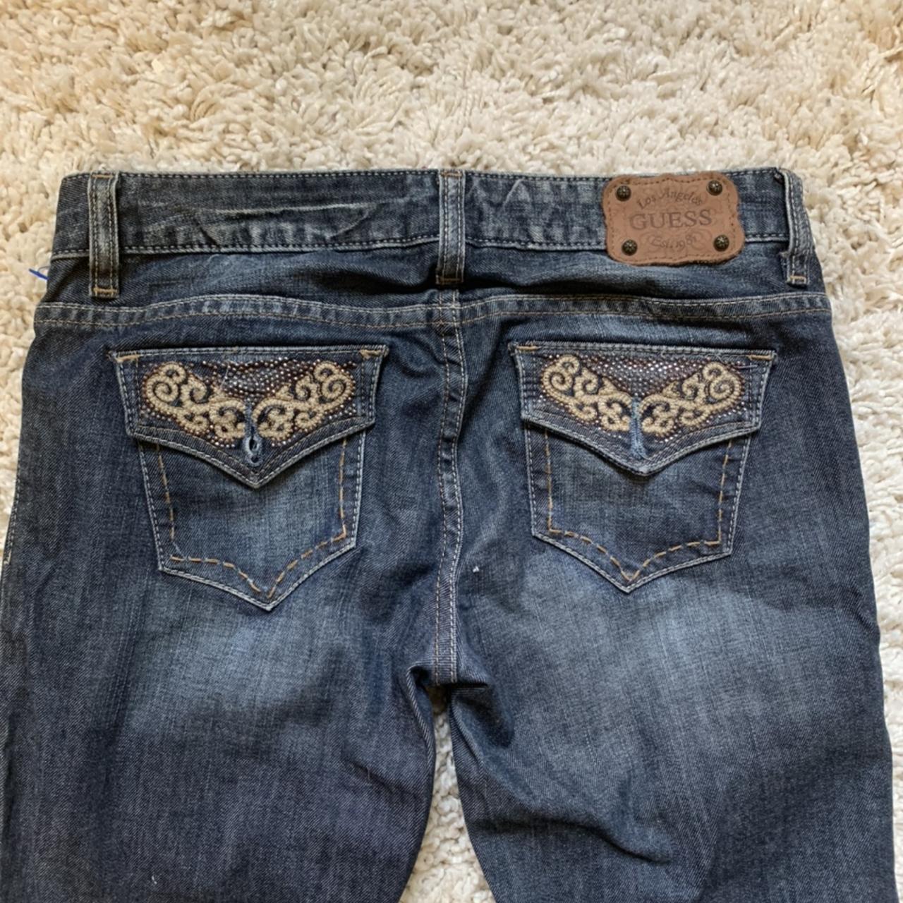 Guess Women's Yellow and Blue Jeans | Depop