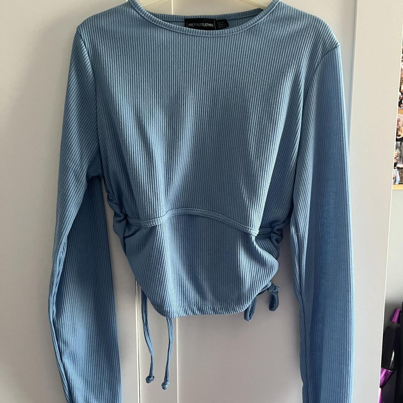 Blue ribbed crop top | worn once | great condition 💙 - Depop