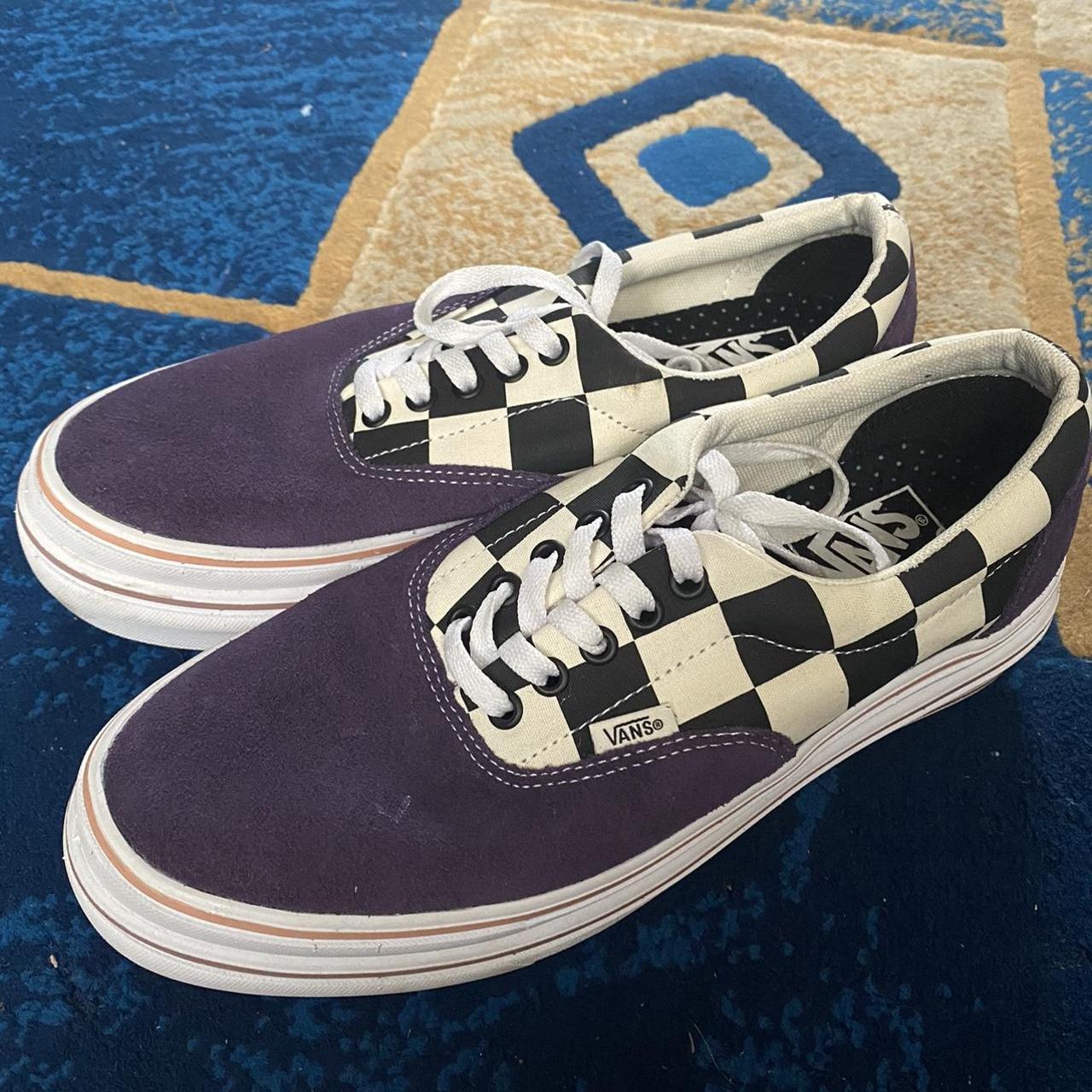 Vans Men's Purple and Black Trainers | Depop