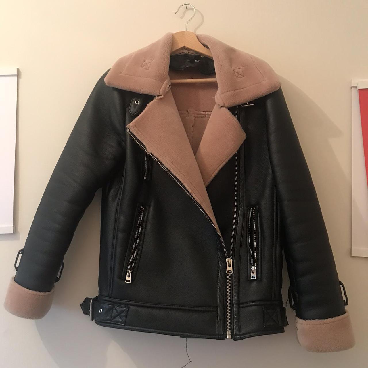 topshop black aviator jacket