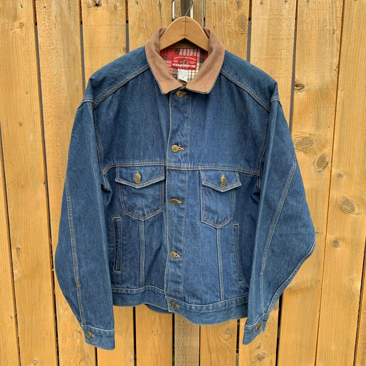 Vintage Marlboro Country Store Denim Jacket With... - Depop