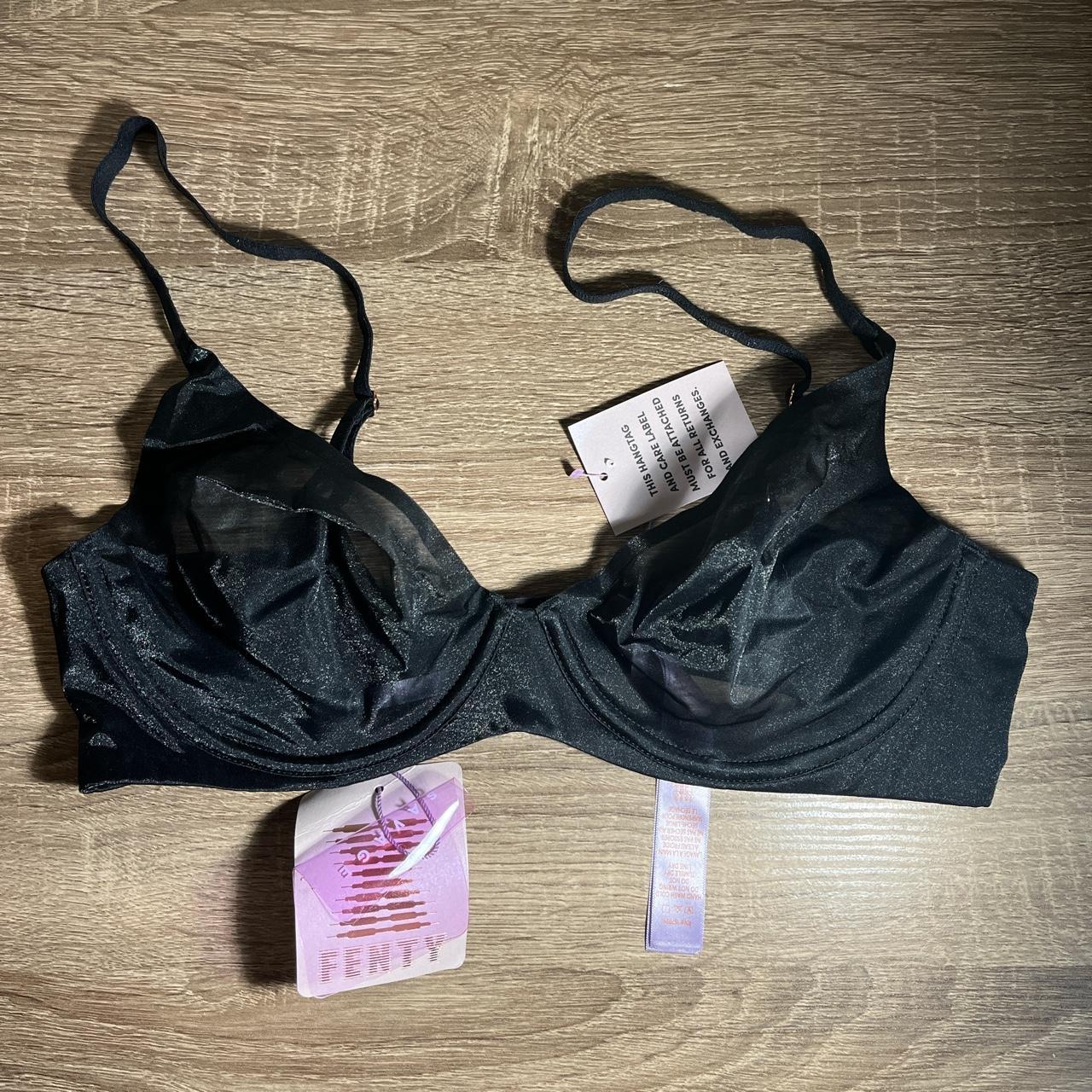 Shiny, sheer mesh, underwire, and unpadded bra from... - Depop