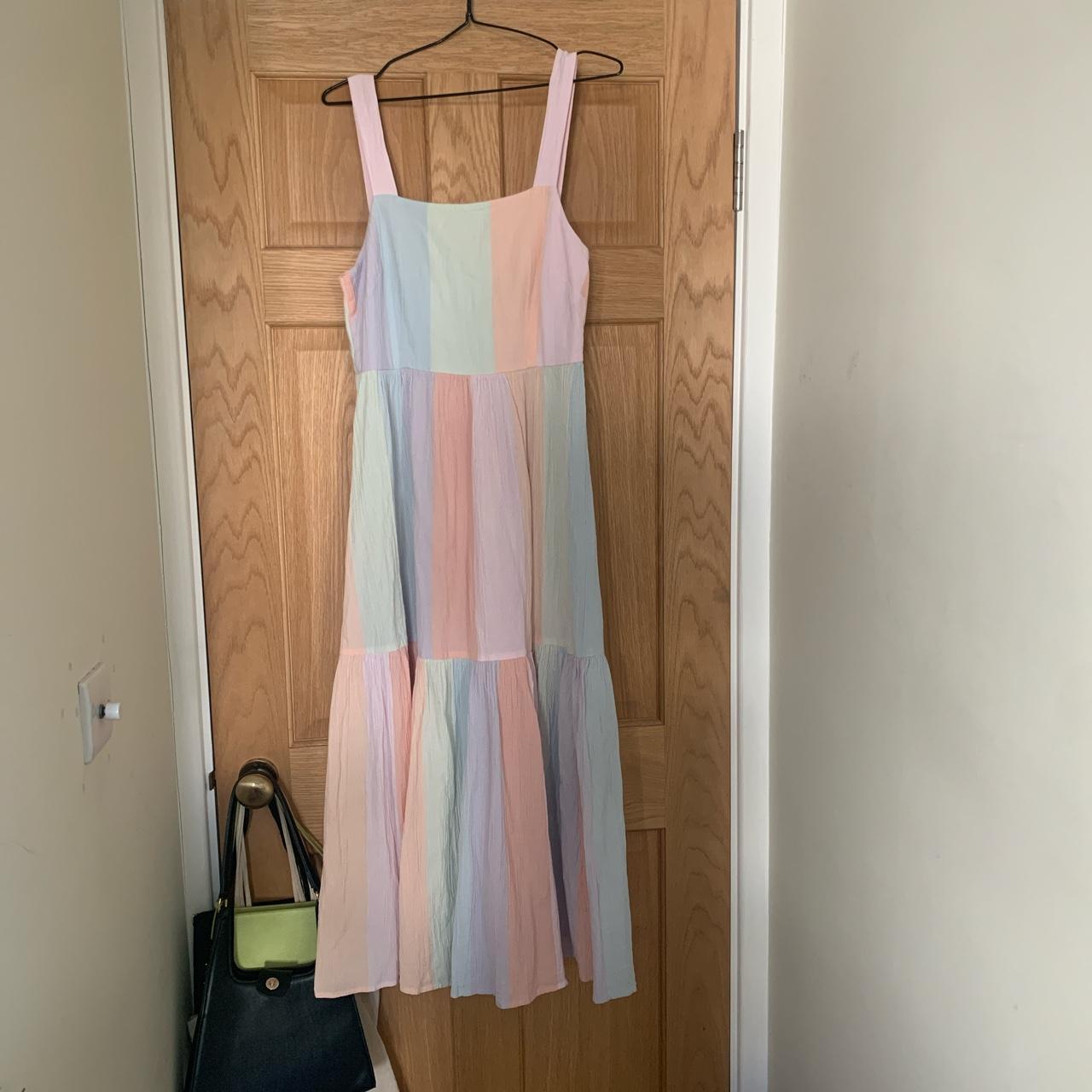 Hush multicoloured midi summer dress mididress... Depop