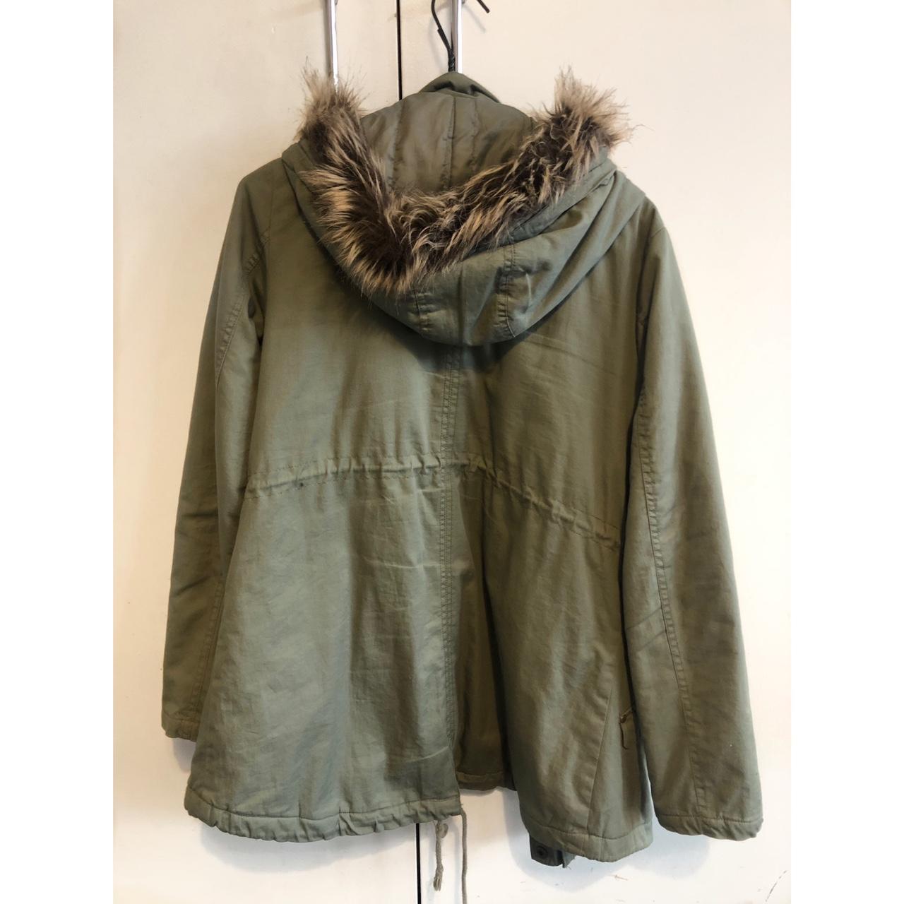 Women's Green and Khaki Coat | Depop