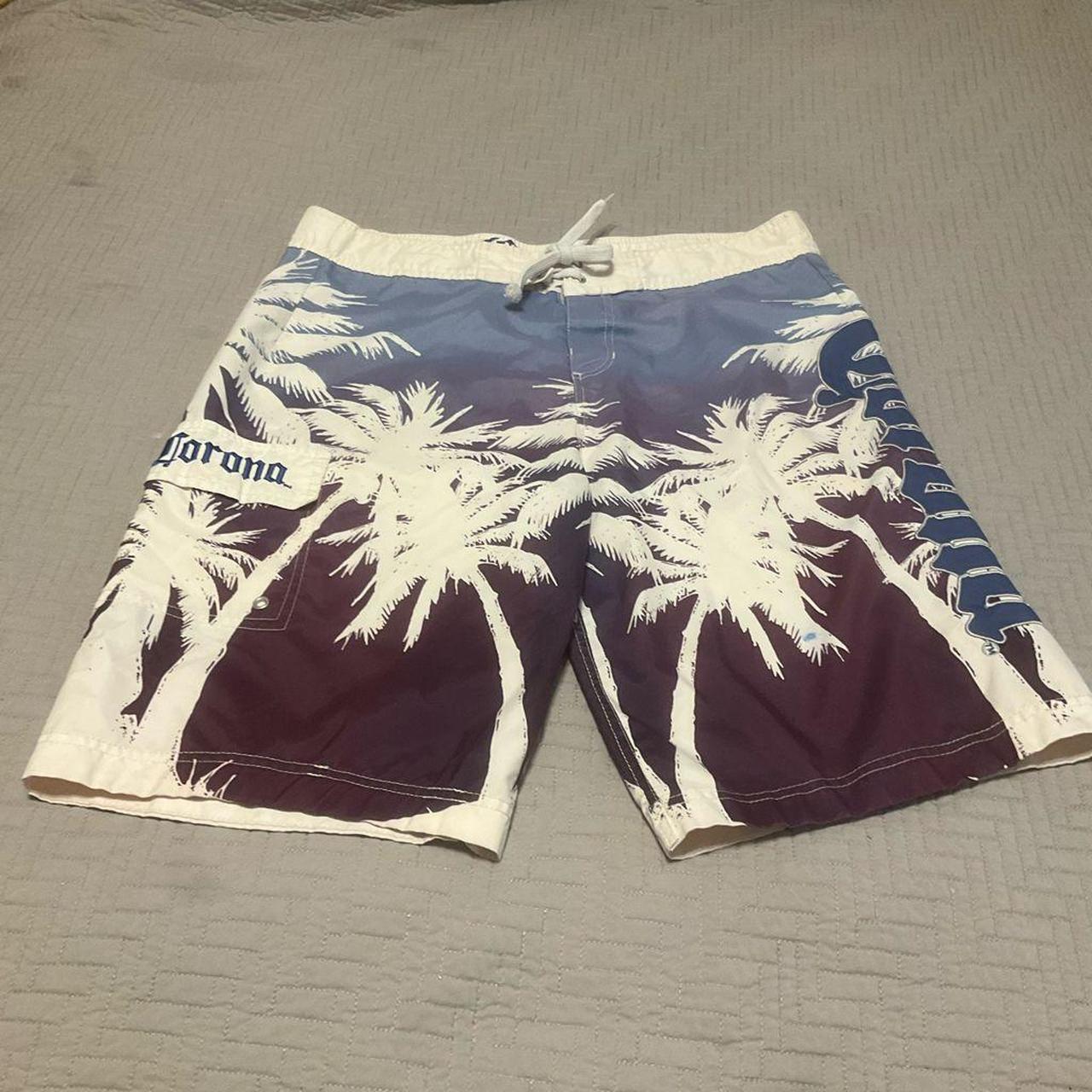 Preloved Corona Bathing trunks! Velcro and... - Depop