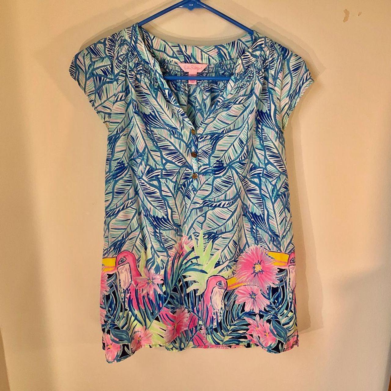 Lilly Pulitzer Women's Blue and Pink Blouse (2)
