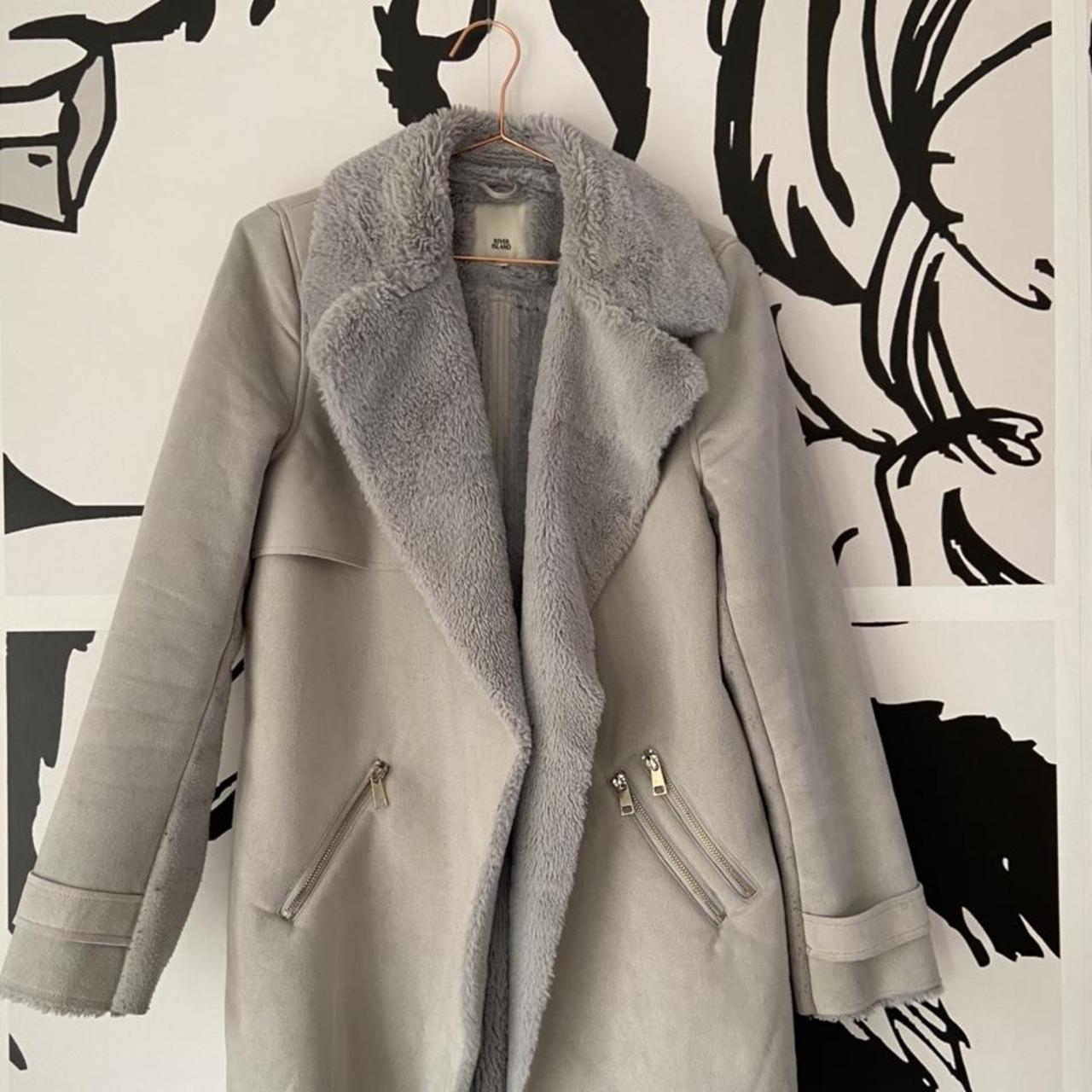 River island hot sale coat grey