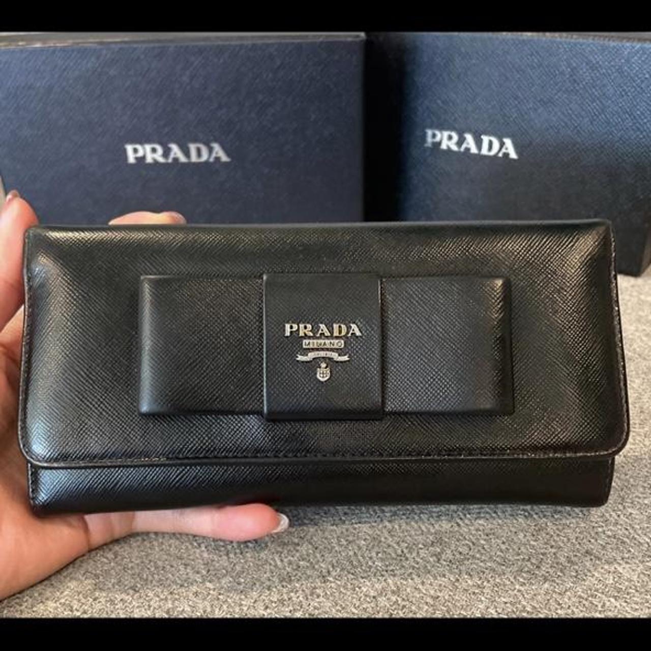 Prada brushed leather card holder on chain. Brand - Depop
