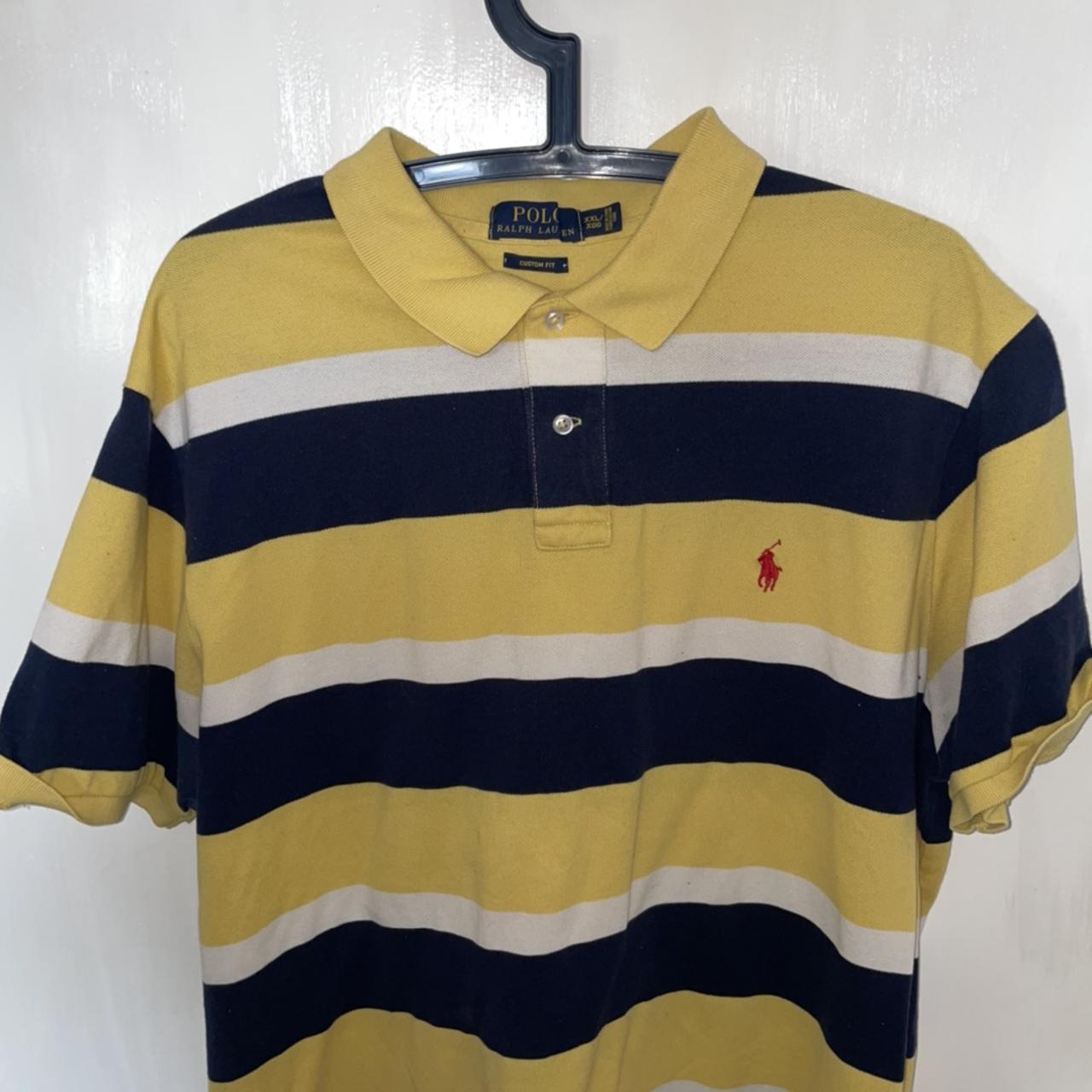 Ralph Lauren Men's Yellow and Navy Polo-shirts | Depop