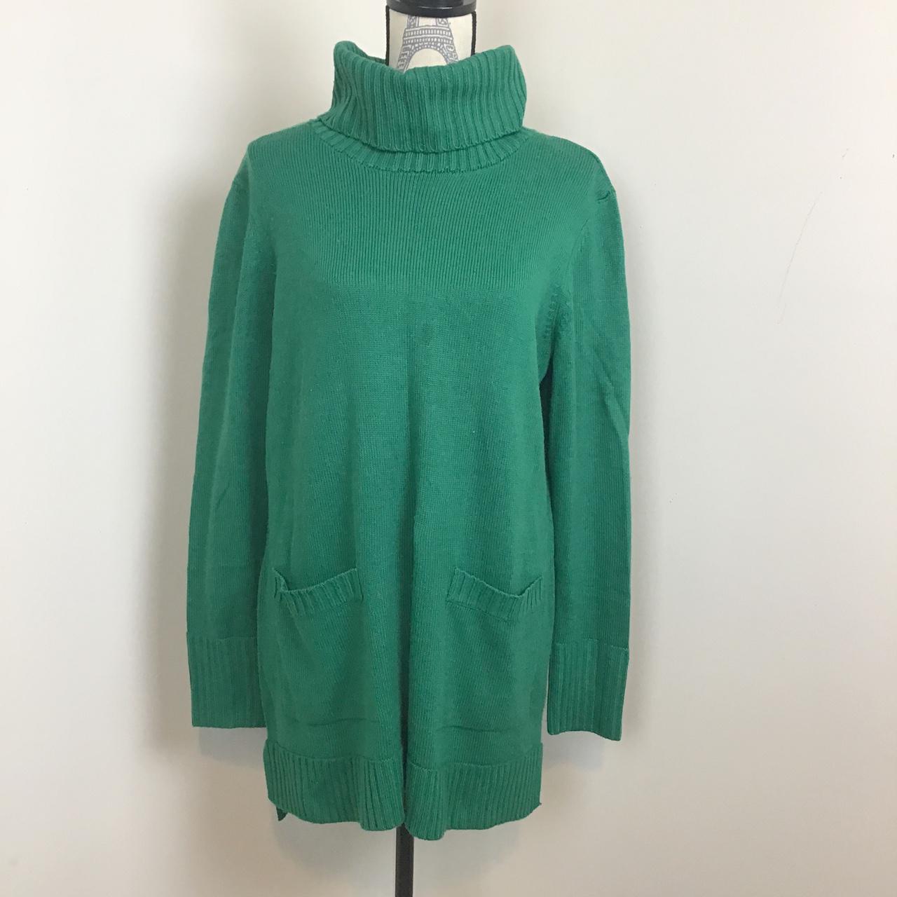 Women’s Green Turtleneck Long Sleeve Knit mini... - Depop