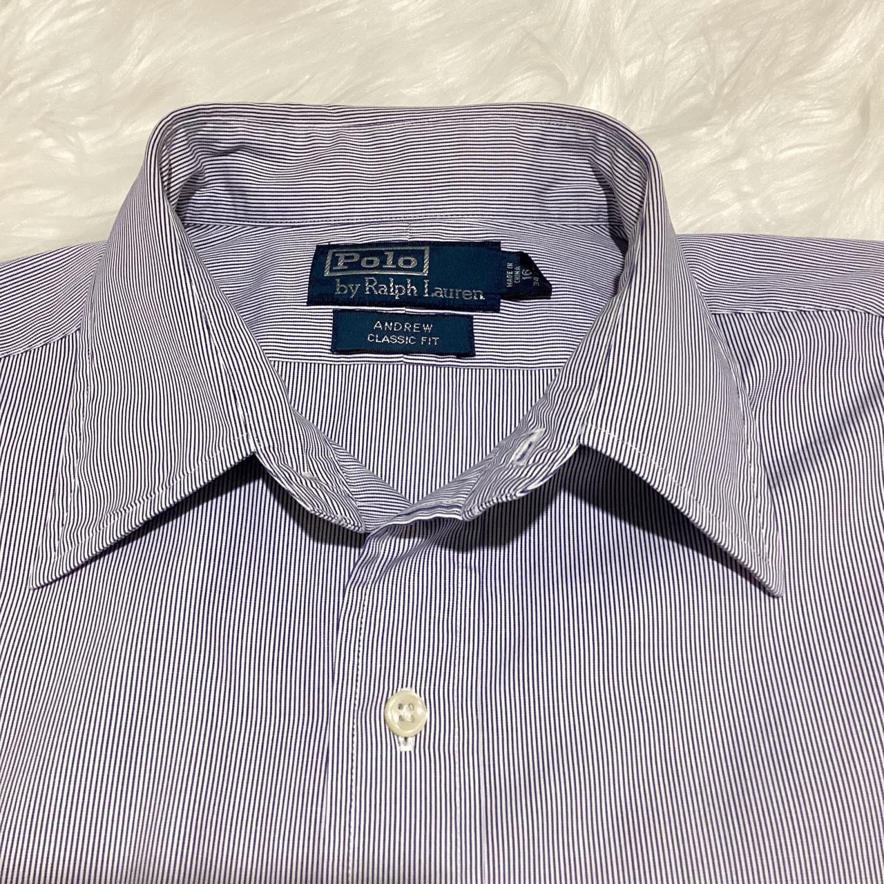 Ralph Lauren Men’s Blue White Stripes Button Down... - Depop