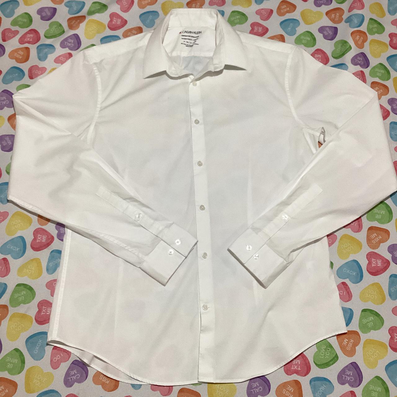 Calvin Klein Men’s White Button Down Long Sleeve... - Depop