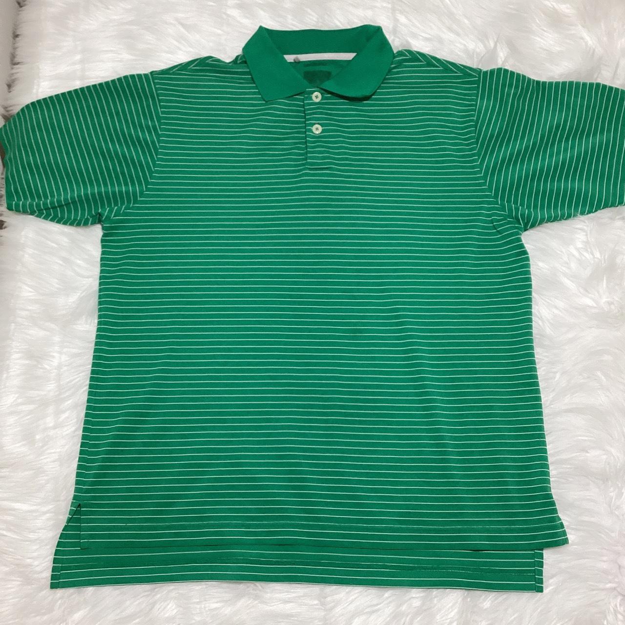 Adidas Men’s Green White Stripes Solid Polo Collared... - Depop