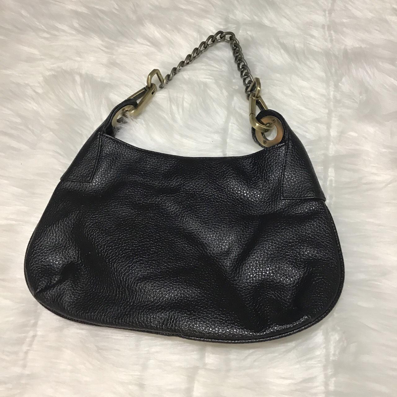 French Connection Women’s Black Leather Bag With... - Depop