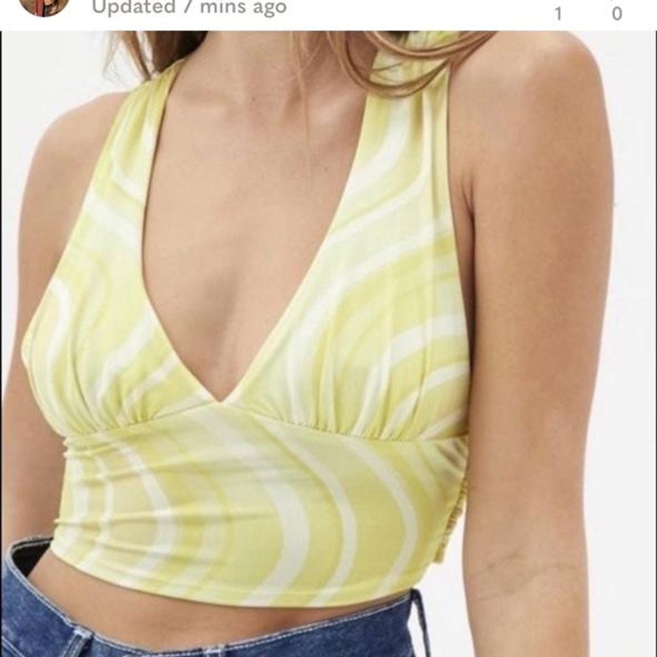 Urban Outfitters Women S Yellow Crop Top Depop