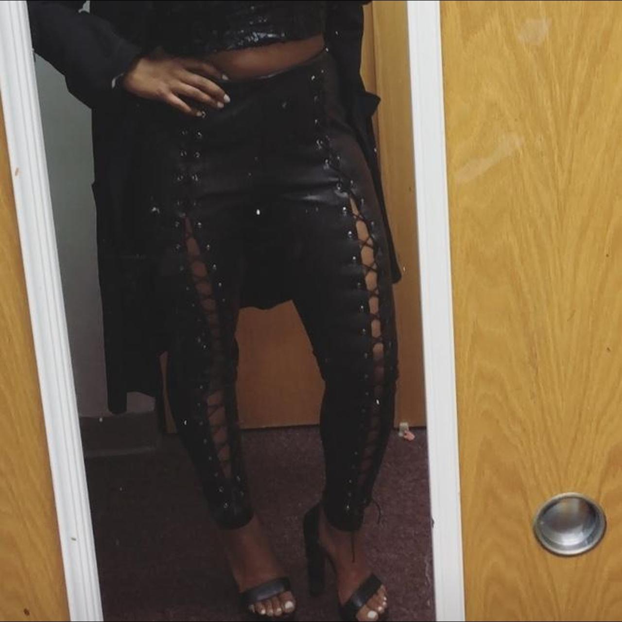 Lace up trousers sales topshop