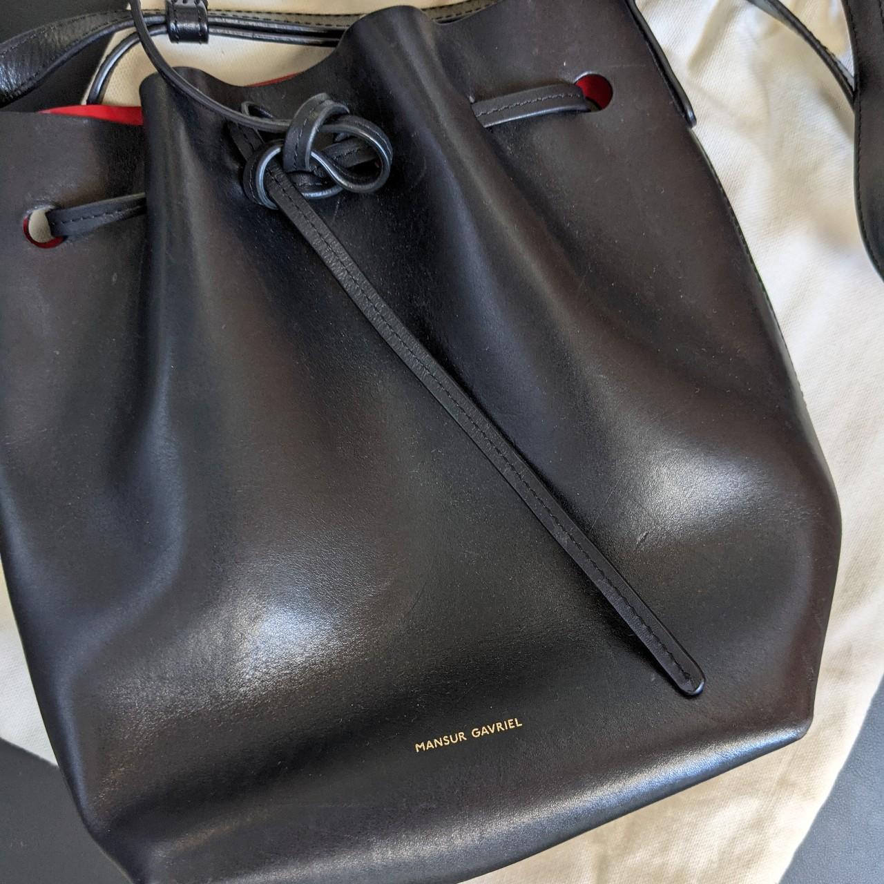 Mansur Gavriel Bucket Bag Leather Large Moss - Depop