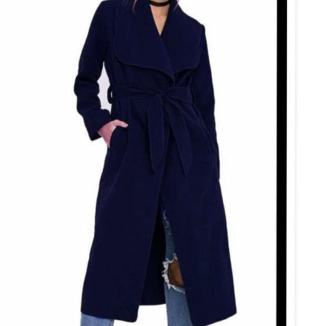 navy blue waterfall coat