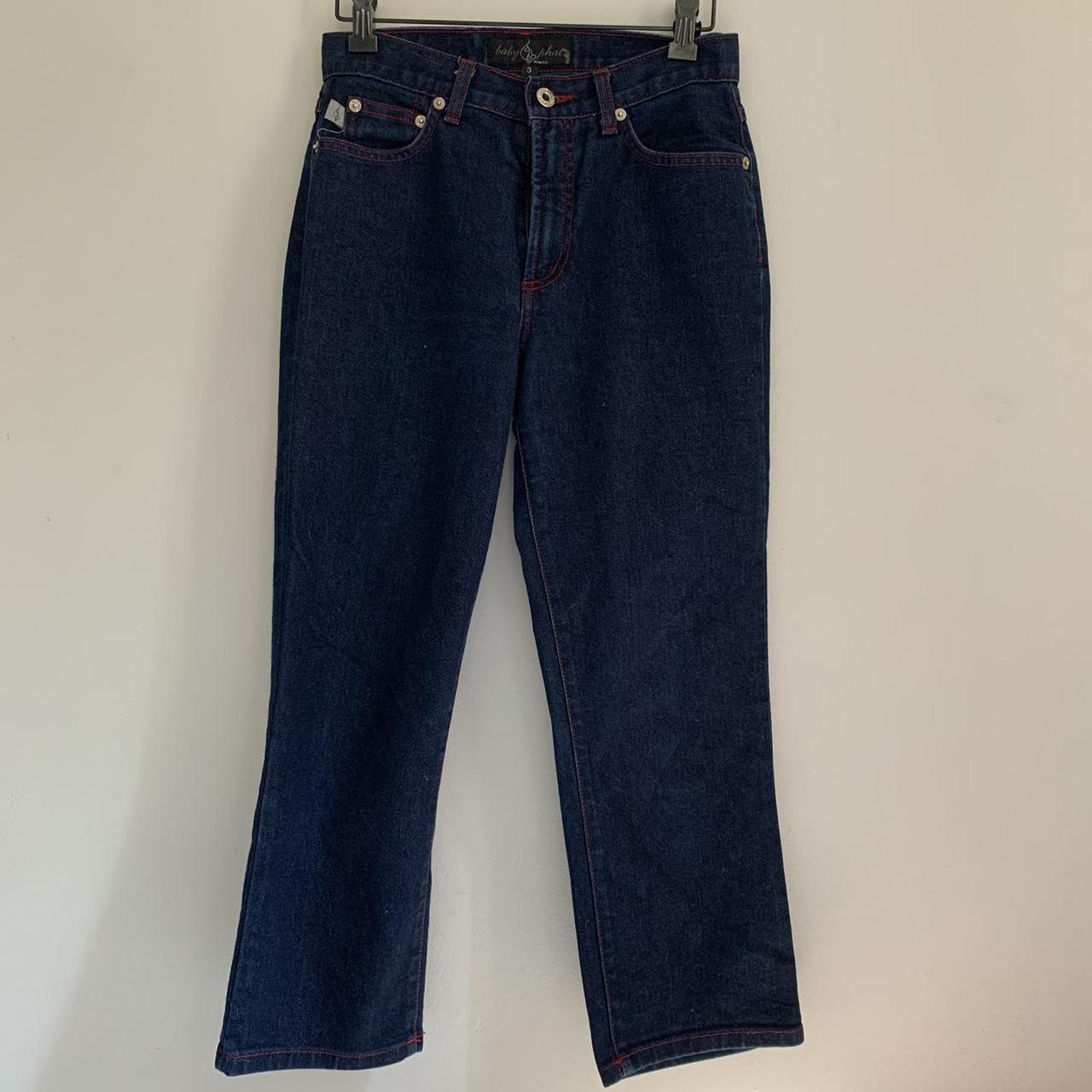 Baby Phat Women's Navy and Red Jeans | Depop