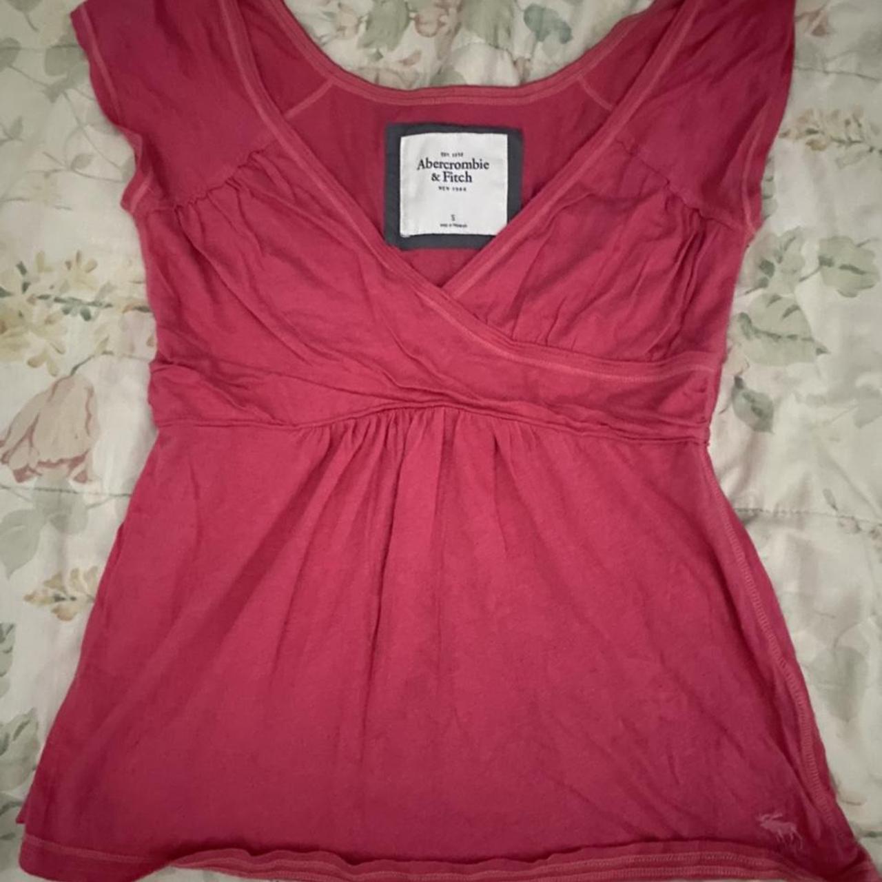 abercrombie & fitch pink babydoll style top