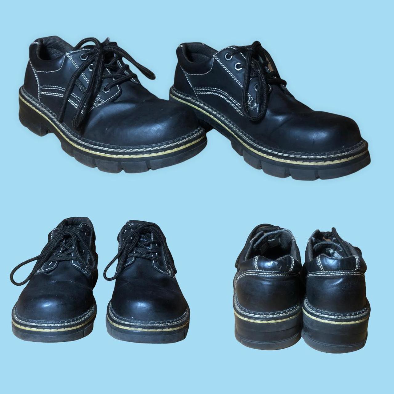Men's Black and Cream Boots (3)