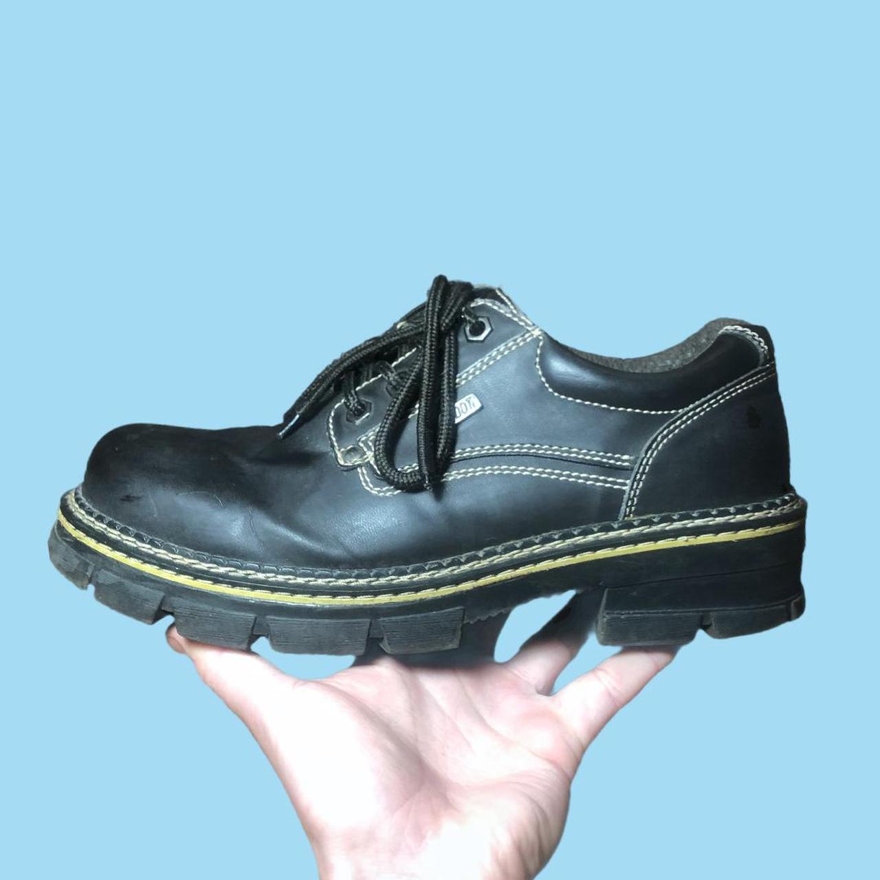 Men's Black and Cream Boots (4)