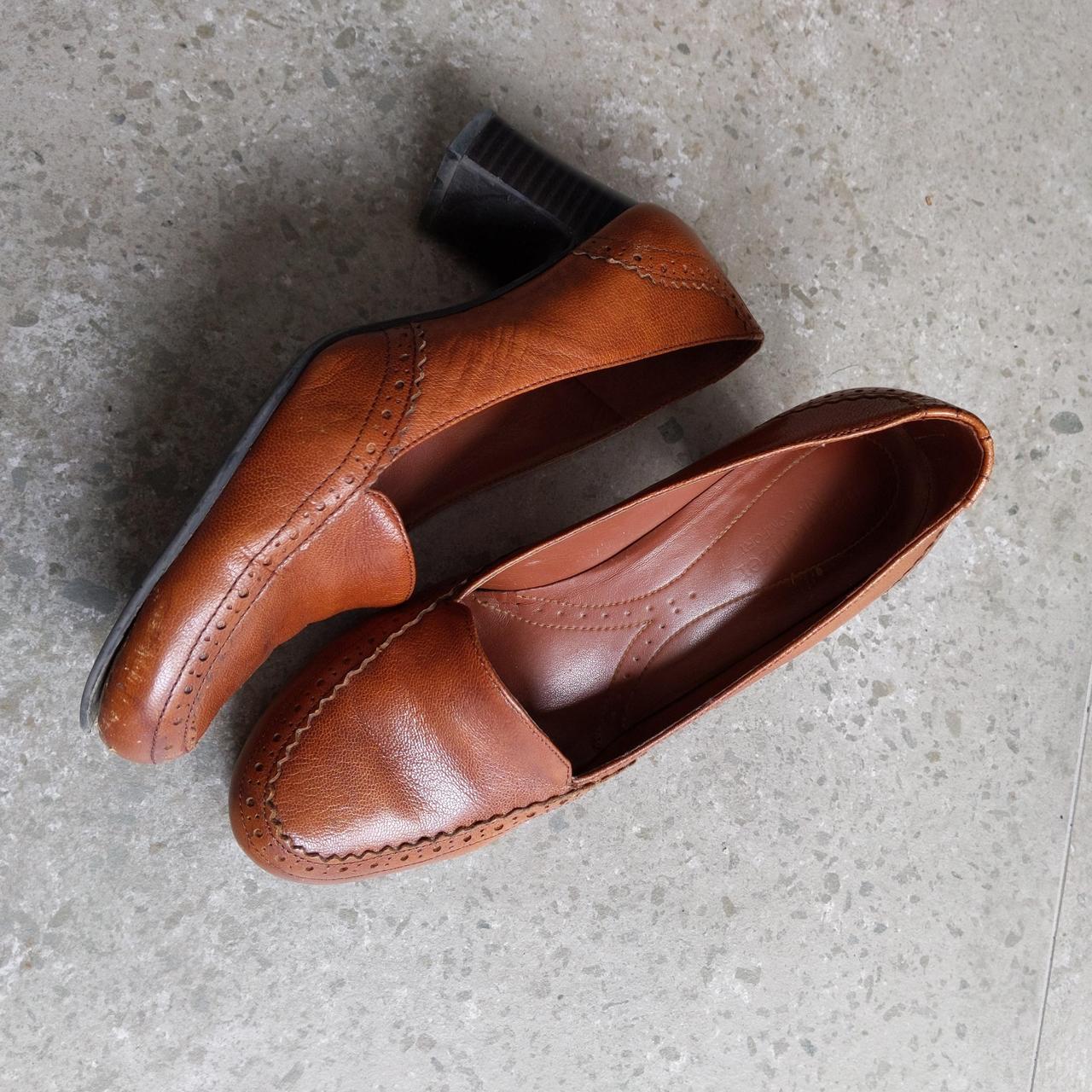 cognac block heel booties