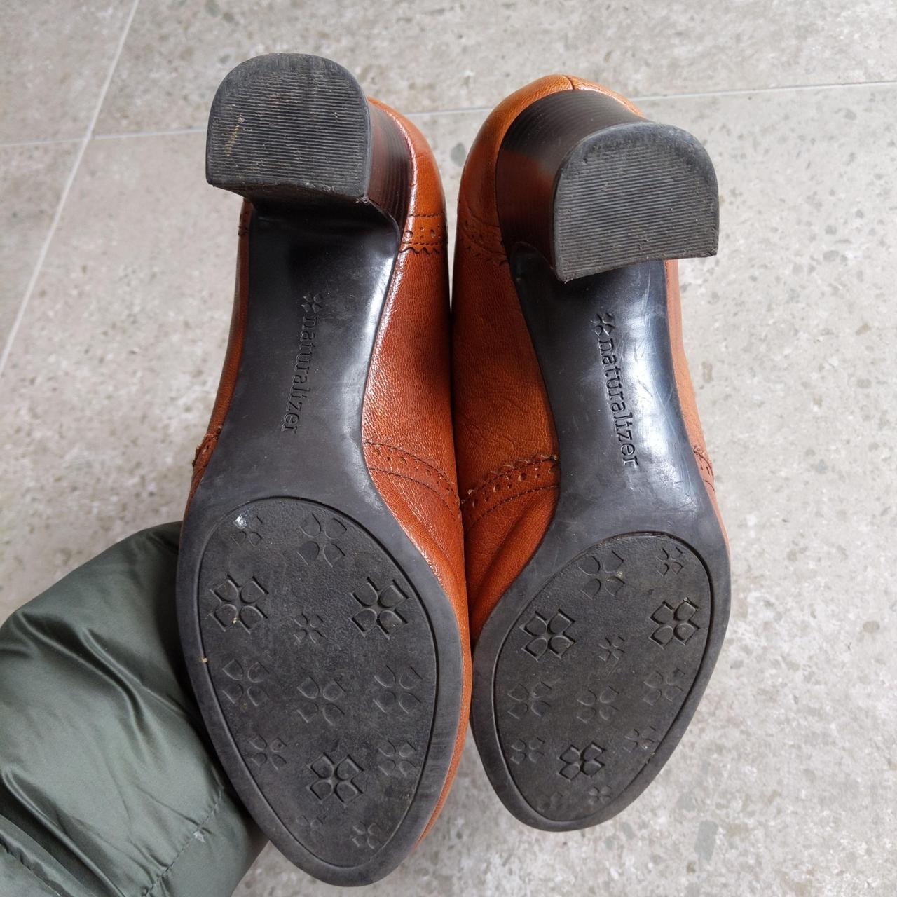 cognac block heel booties