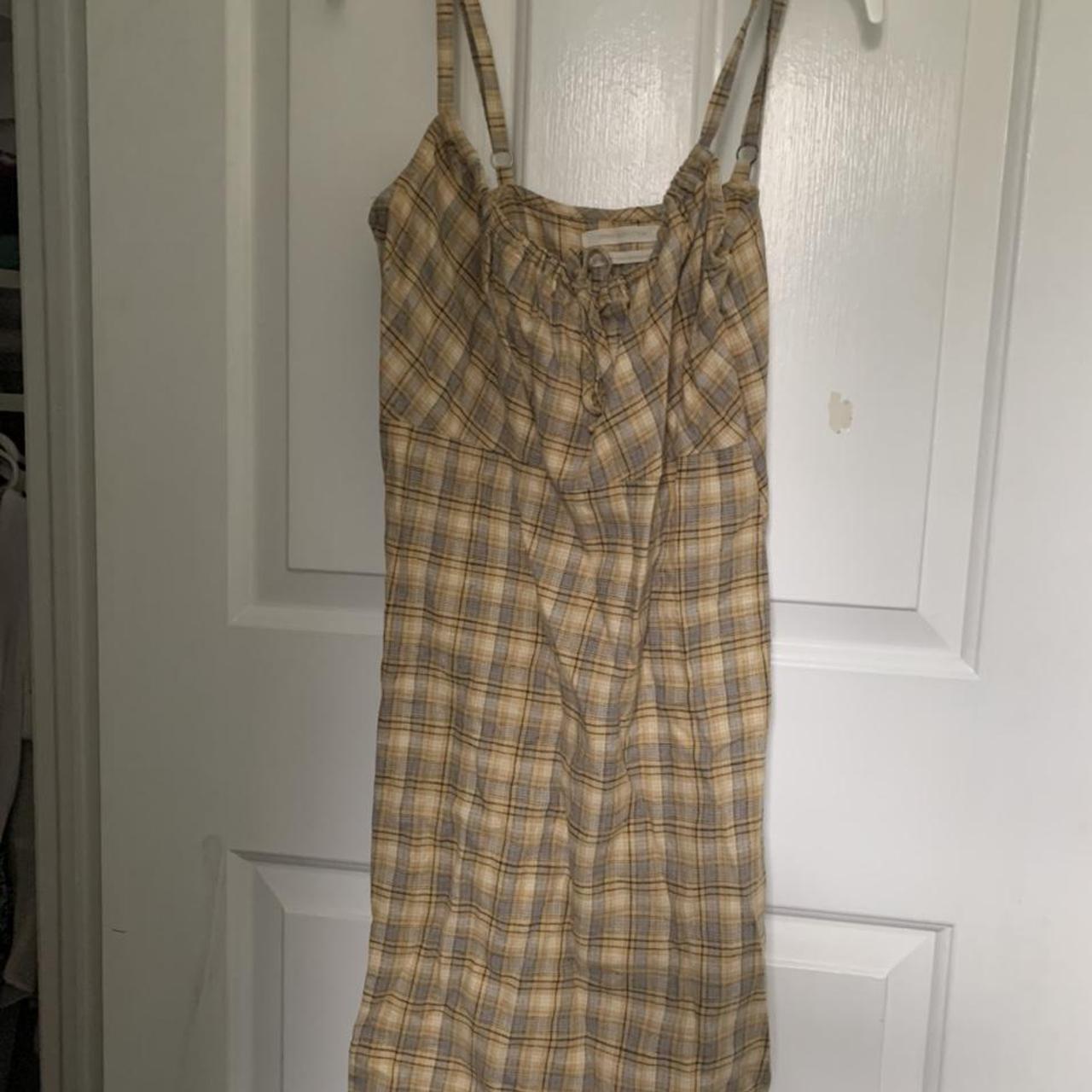 plaid urban outfitters dress - tie in front -... - Depop