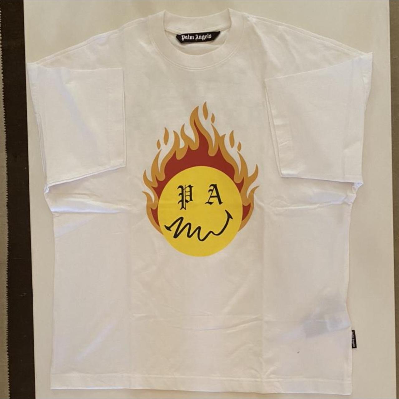 Palm Angels Burning Flame T-shirt in Black for Men