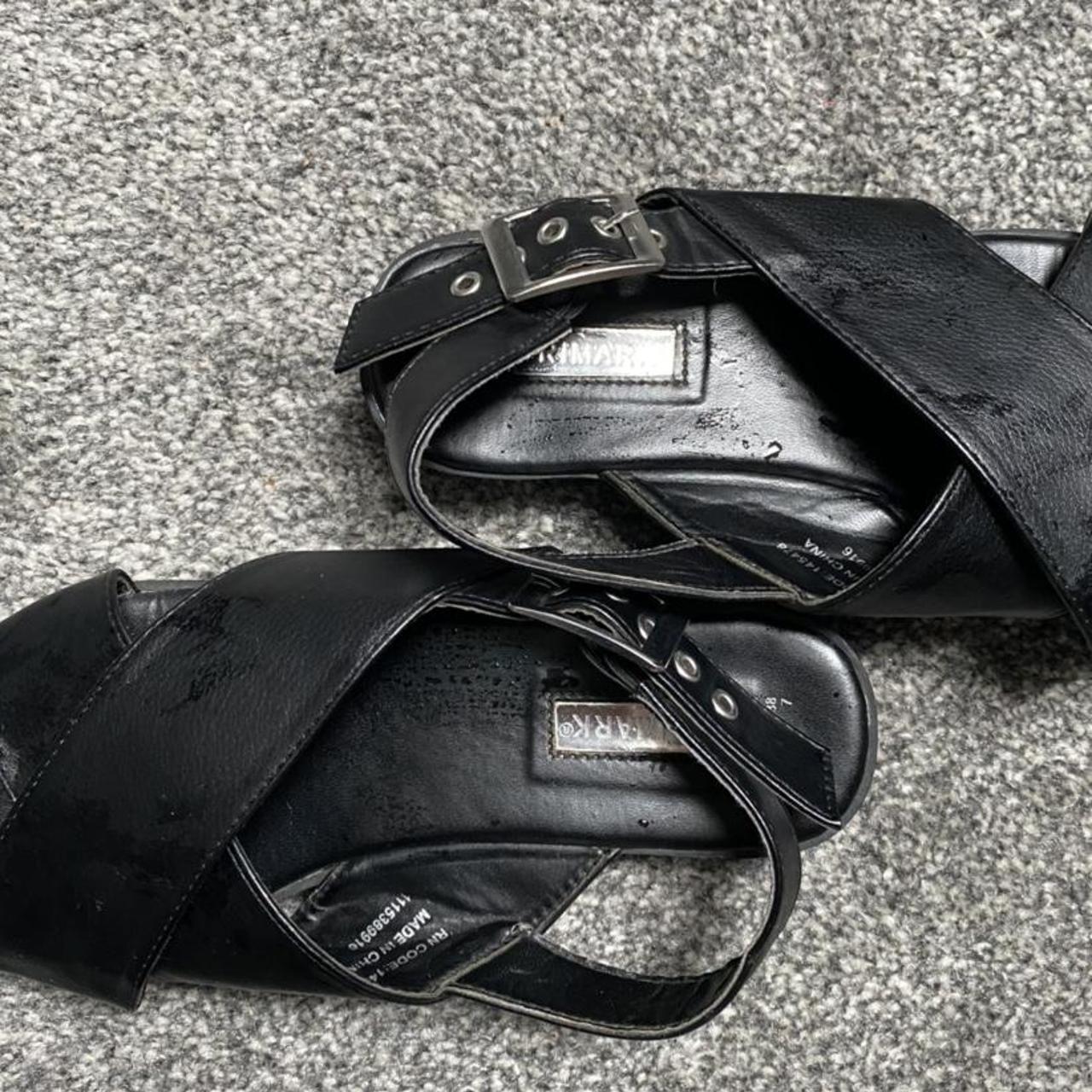 Primark Women's Black and Silver Sandals Depop