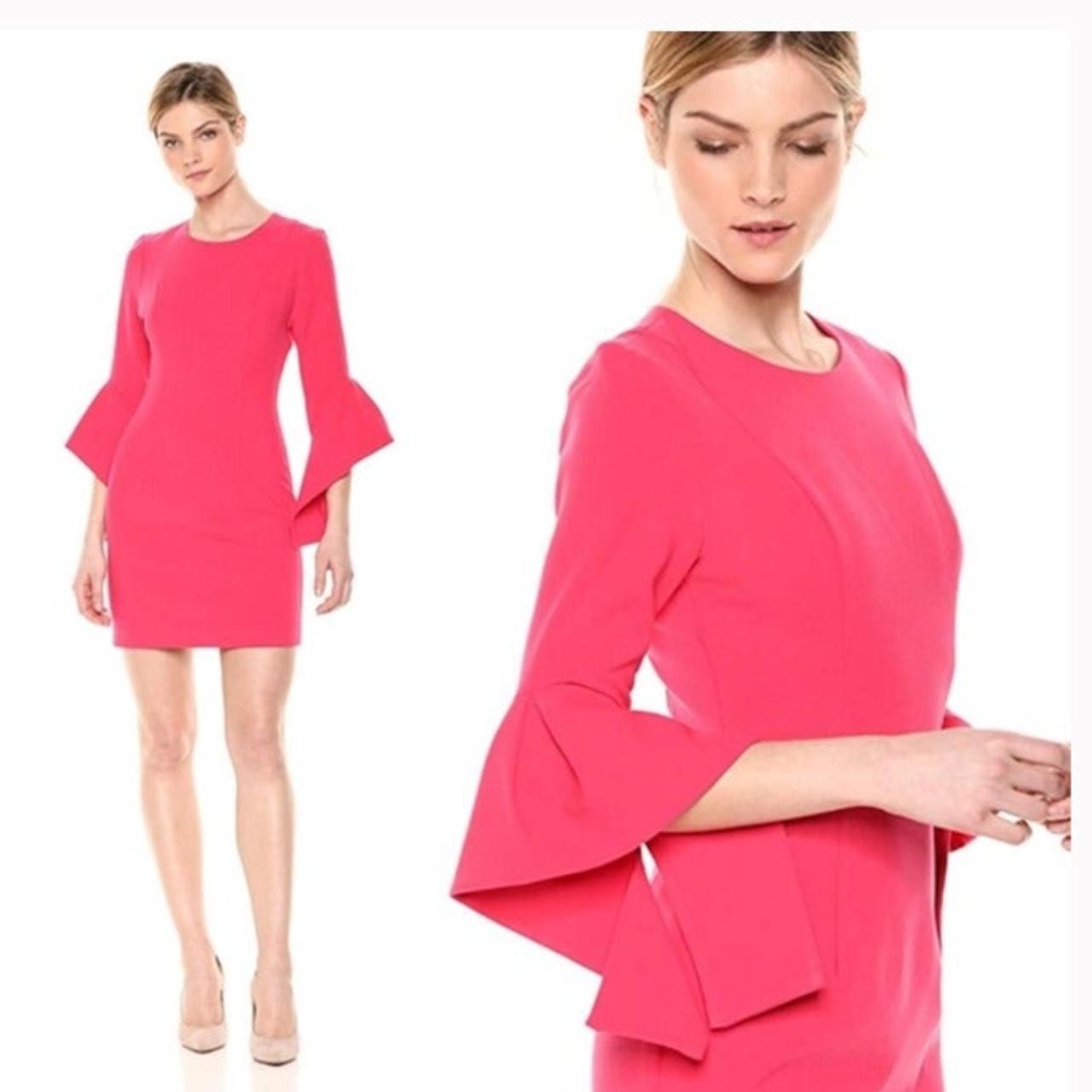 BHS Women's Pink and Orange Dress | Depop