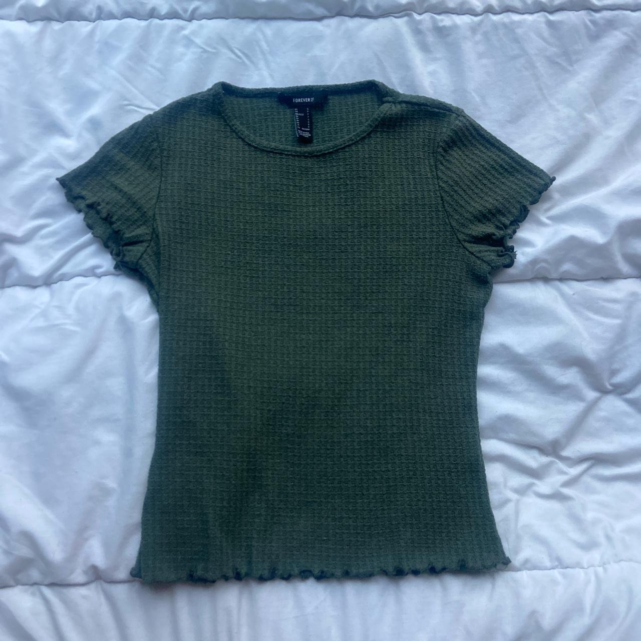 Forever 21 Women's Green Shirt Depop