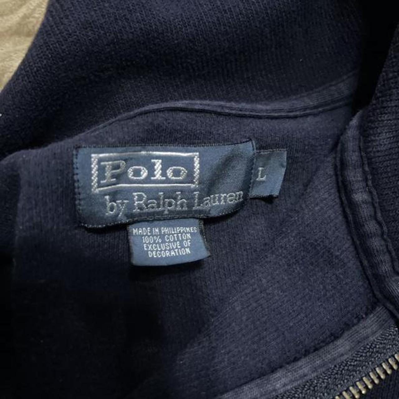 Vintage Polo Ralph Lauren Navy Blue Fleece Red Pony... - Depop