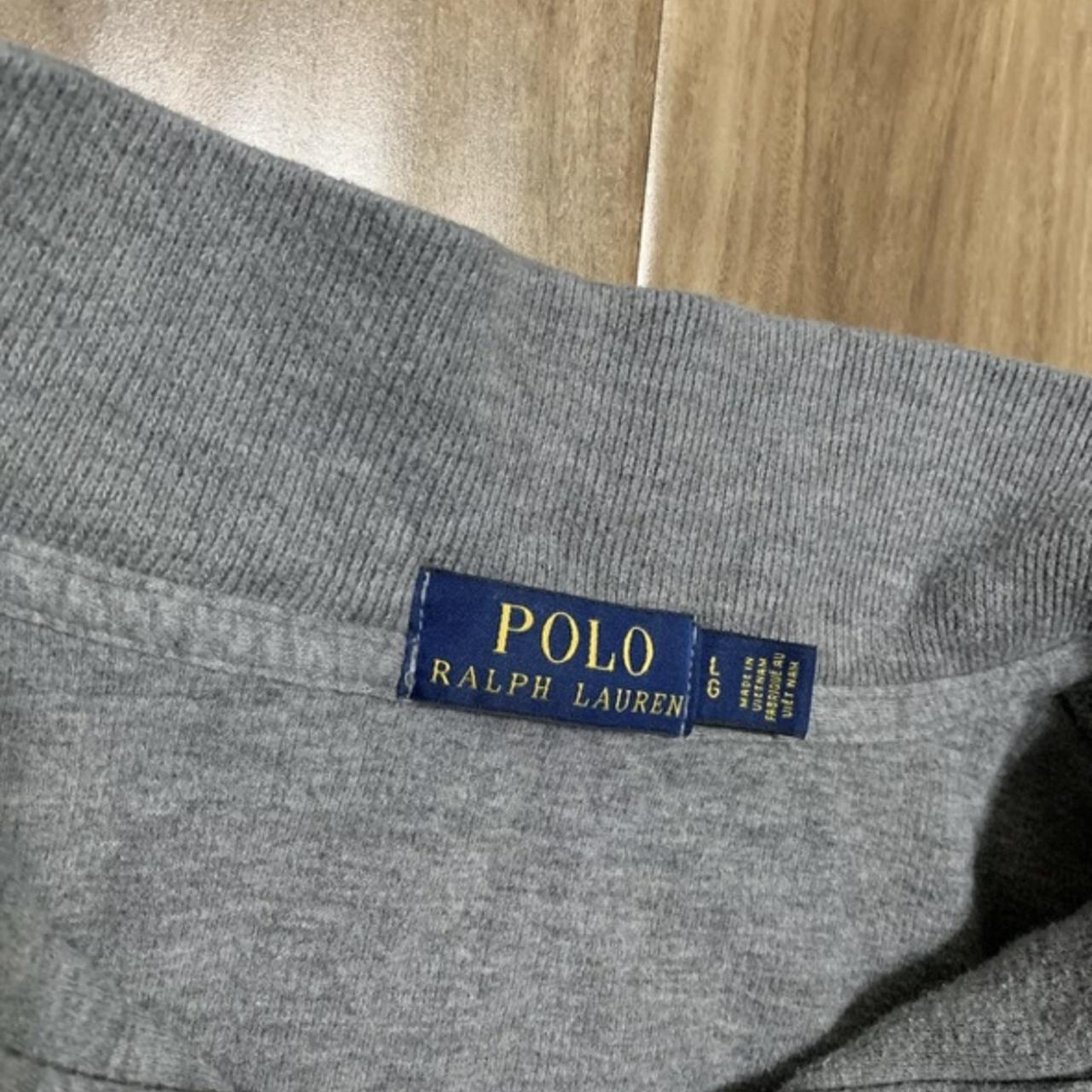 Men Large Polo Ralph Lauren Grey 1/4 Zip Pullover... - Depop